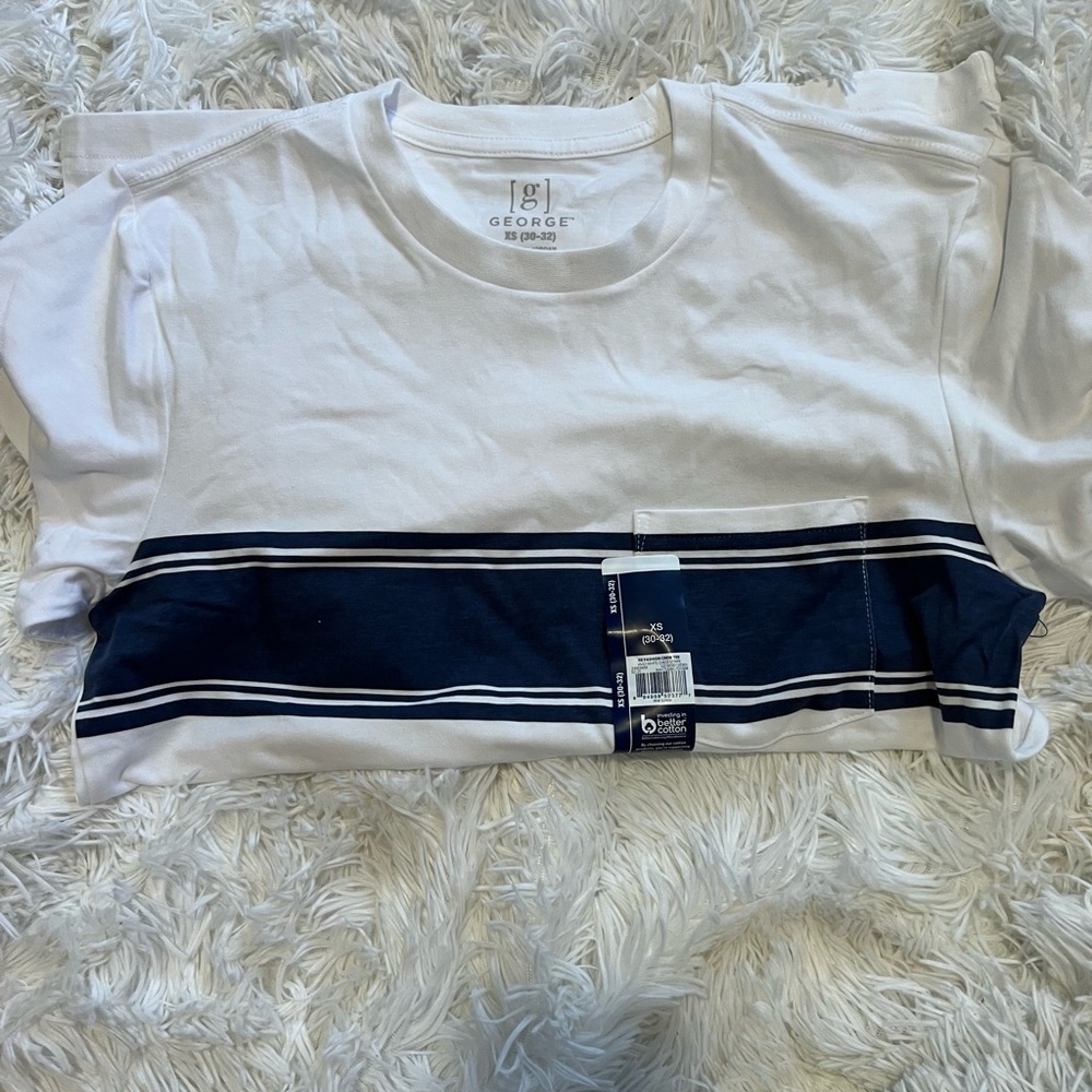 George Navy and White Casual Tee